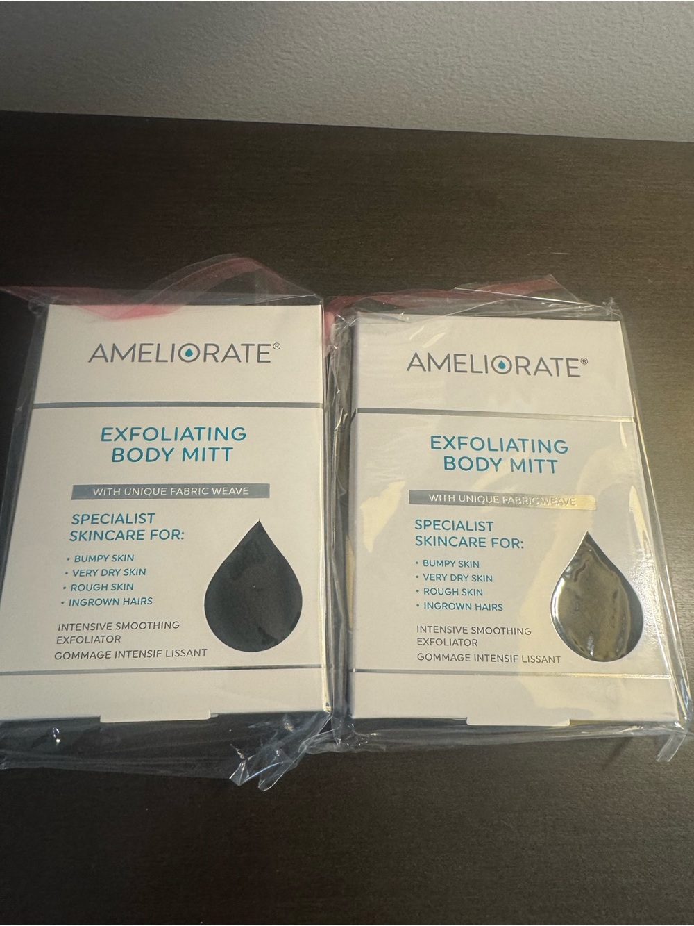 Ameliorate Exfoliating Body Mitt Full Size NIB Sealed X2